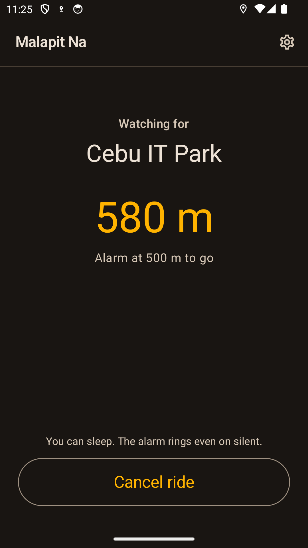 Active destination alarm